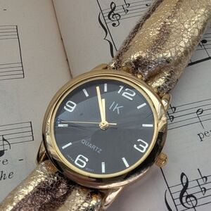Gold and Black Quartz Watch